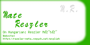 mate reszler business card